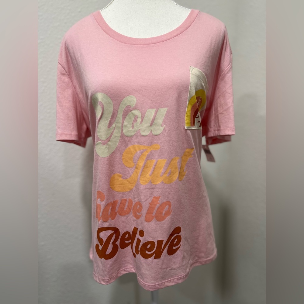DISNEY You Just Have To Believe Graphic Tshirt NWT - Picture 2 of 8